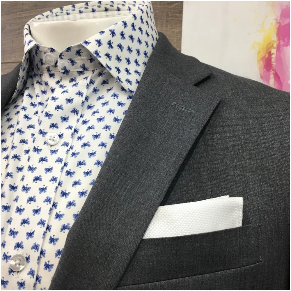 TOMMY HILFIGER Mens‎ Wool Blazer Sport Coat Casual Jacket Size 40R Gray Suit